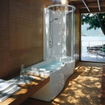 Ванна совмещенная с душевой кабиной JACUZZI ( Джакузи ). Ванна ассиметричная J.Twin Premium 170х70 правая/левая