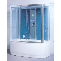 Душевая кабина совмещенная с ванной EAGO DA-327-F3 1700х1000 (синяя)